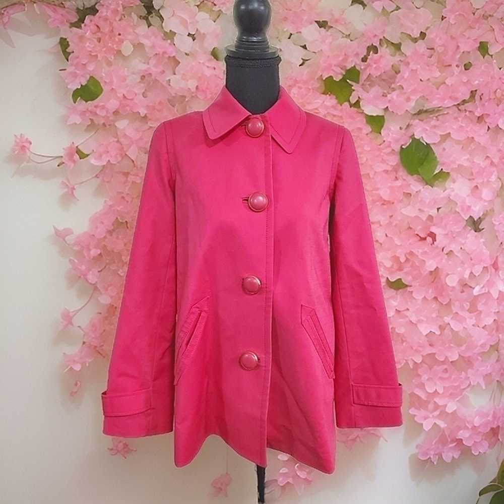 Jones New York Signature Woman Pink Button Down Jacket Peacoat